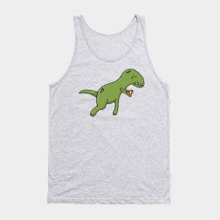 Sad T-Rex Dino with Pizza Tank Top